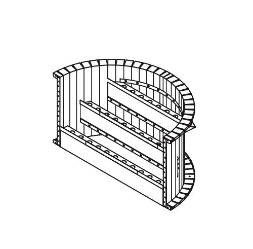 3' Radius Straight Tread Steel 42" Step